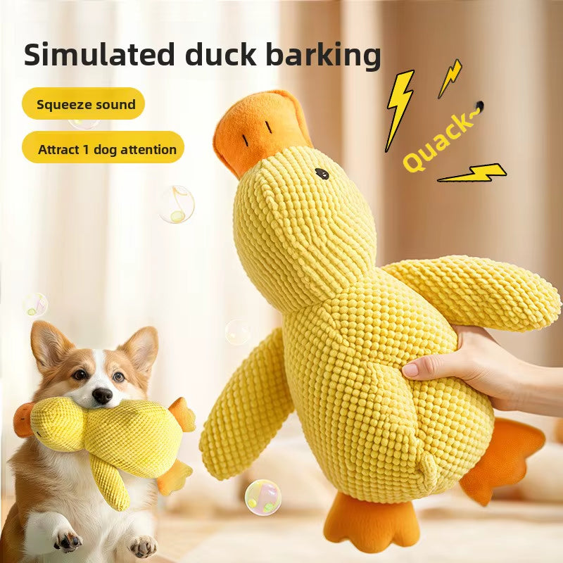 Dog Toy Stomping Duck Bite Resistant Grinding Teeth Cleaning Large Dog Interactive Entertainment Puppy Boredom Pet Plush Toy