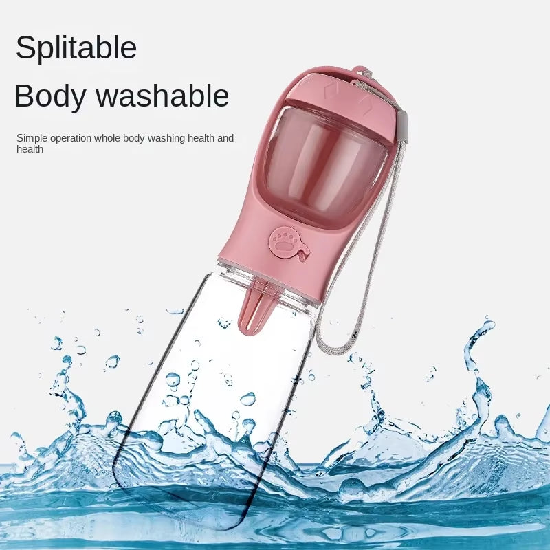 Portable Pet Water Bottle Dispenser Auto Feature Plastic Bowl for Dog Travel Food Grade Material Puppy Water Cup