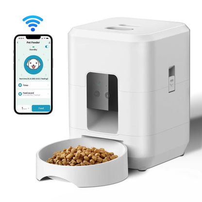 2L Portable Plastic Smart Pet Feeder with Camera Night Vision 2.4G Wifi Automatic Cat Feeder for Dog Food Dispenser