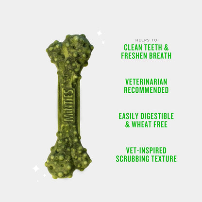 Dental Chews for Dogs, 20 Count, Vet-Recommended Mint-Flavored Treats for Medium Dogs 25-50 Lbs, Dental Bones Clean Teeth, Fight Bad Breath, and Removes Plaque and Tartar