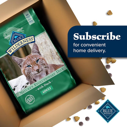 Blue Buffalo Wilderness Healthy Adult Dry Cat Food, Supports Health and Wellness, High-Protein & Grain-Free, Duck, 11-Lb Bag