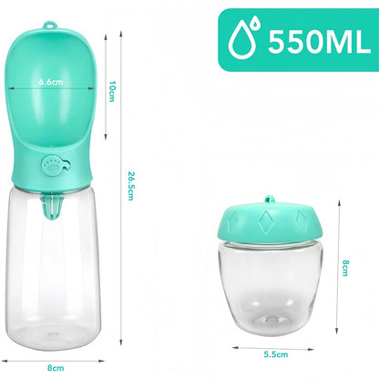 Portable Pet Water Bottle Dispenser Auto Feature Plastic Bowl for Dog Travel Food Grade Material Puppy Water Cup