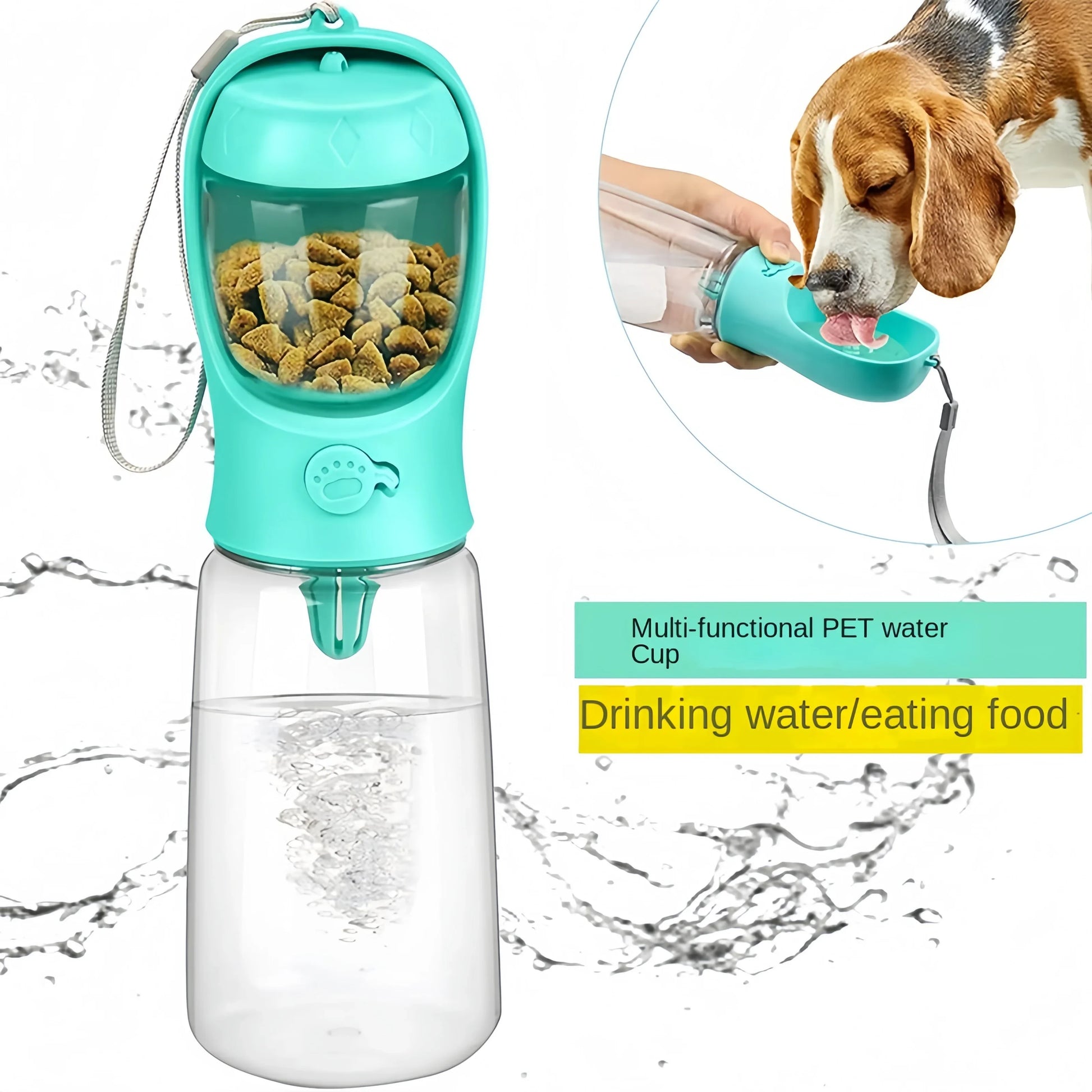 Portable Pet Water Bottle Dispenser Auto Feature Plastic Bowl for Dog Travel Food Grade Material Puppy Water Cup