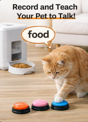 Voice Recording Button, Dog Buttons for Communication Pet Training Buzzer, 30 Second Record & Playback Recordable Buttons