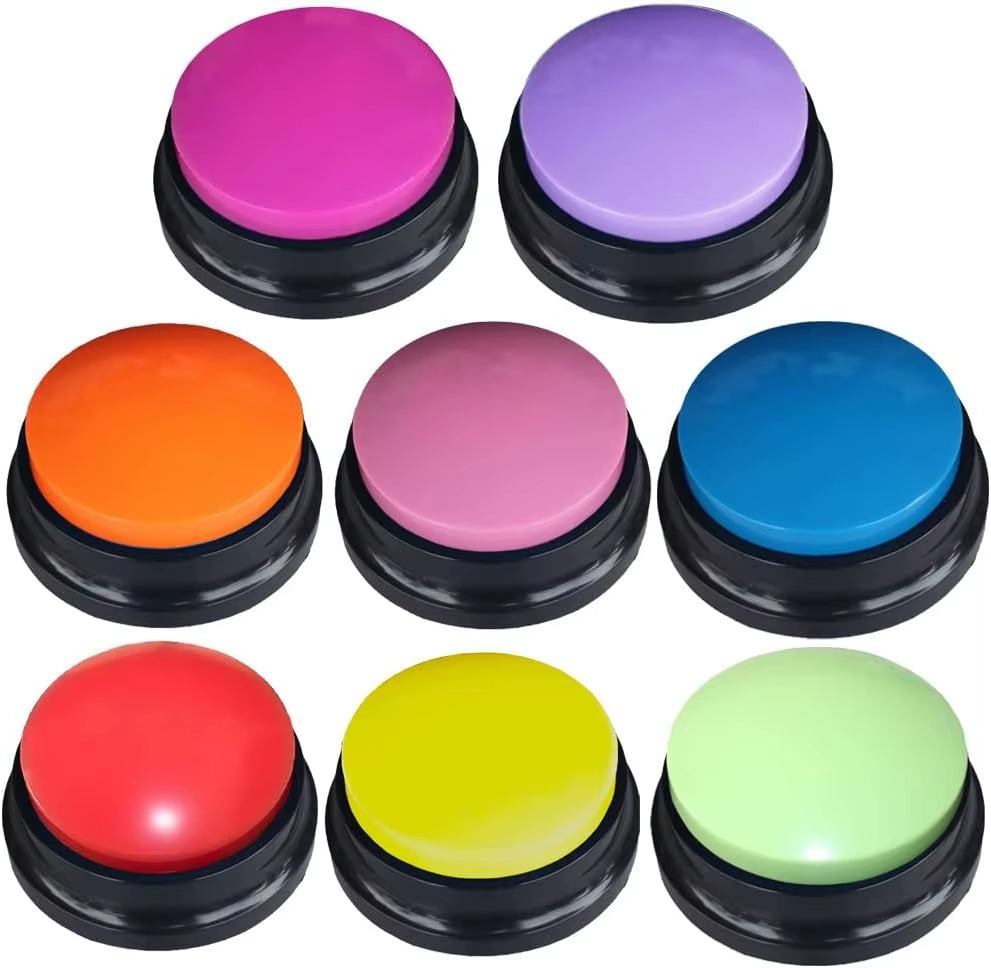 Voice Recording Button, Dog Buttons for Communication Pet Training Buzzer, 30 Second Record & Playback Recordable Buttons
