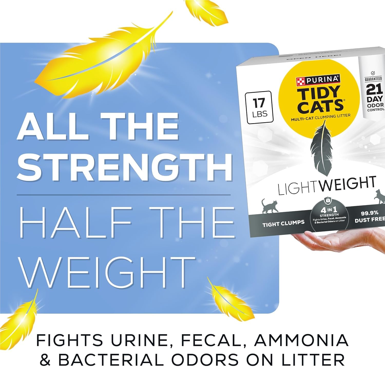 Purina  Lightweight 4-In-1 Strength Multi-Cat, Odor Control, Clumping, 99.9 Percent Dust Free Cat Litter - 17 Lb. Box