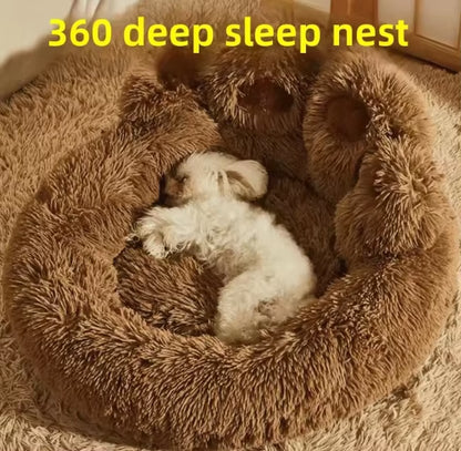 Classic Luxury Soft Fiber Dog Bed Removable & Washable for All Seasons Warm & Comfortable for Small to Large Dogs and Cats