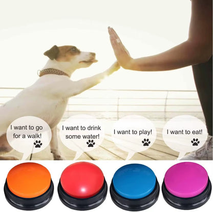 Voice Recording Button, Dog Buttons for Communication Pet Training Buzzer, 30 Second Record & Playback Recordable Buttons