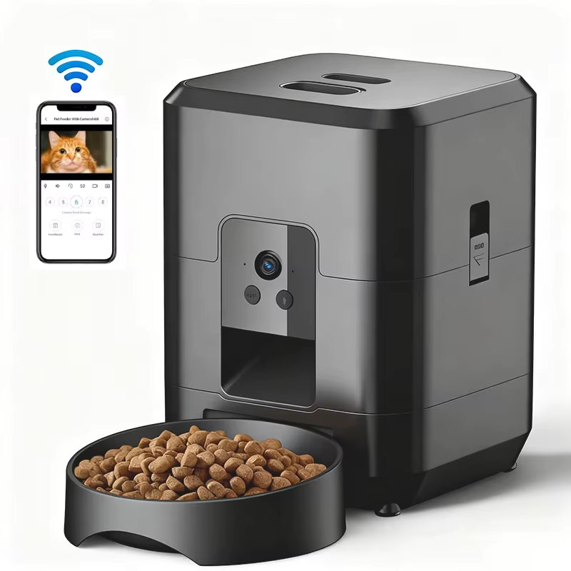 2L Portable Plastic Smart Pet Feeder with Camera Night Vision 2.4G Wifi Automatic Cat Feeder for Dog Food Dispenser