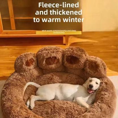 Classic Luxury Soft Fiber Dog Bed Removable & Washable for All Seasons Warm & Comfortable for Small to Large Dogs and Cats