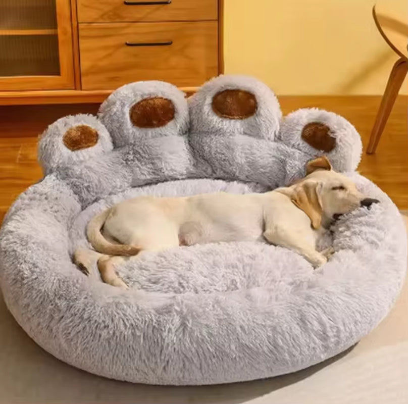 Classic Luxury Soft Fiber Dog Bed Removable & Washable for All Seasons Warm & Comfortable for Small to Large Dogs and Cats