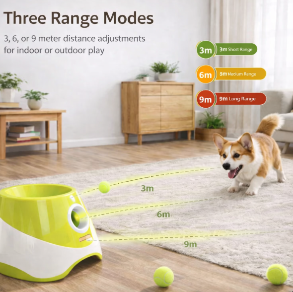 Wholesale Outdoor Pet Automatic Tennis Ball Launcher Dog Training Toys Interactive Fetch Throwing Ball Machine